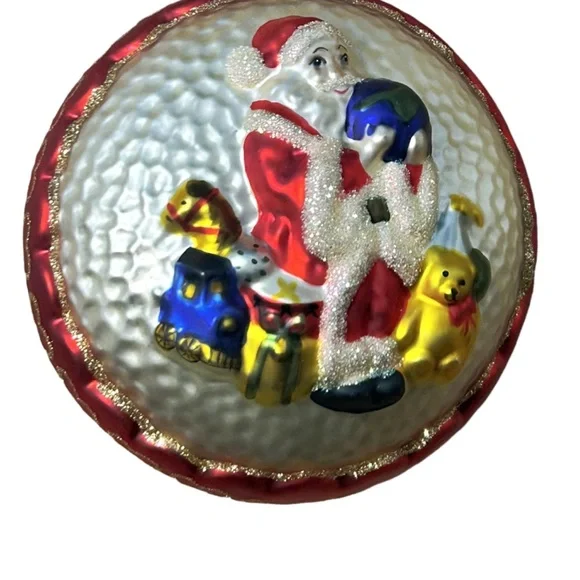 Waterford Hand-Painted Santa Glass Ornament - Picture 2 of 3